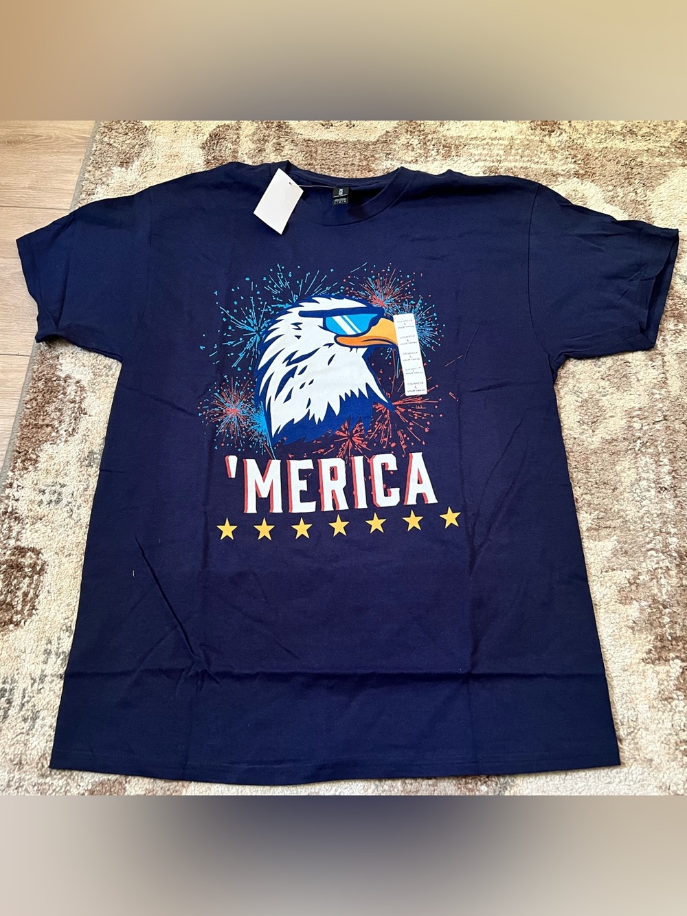 Gildan Navy 'Merica Eagle Graphic Short Sleeve Tee